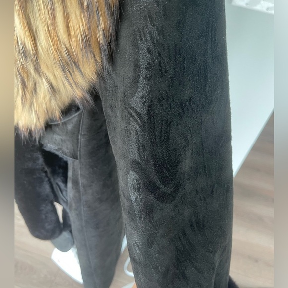 DIVAPELLE Suede & Fur Wrap Winter Coat - Picture 5 of 8
